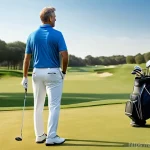 골프 레슨 후 고객 피드백 활용 - **Prompt:** A dynamic, realistic photograph of a male golf coach, approximately 40s-50s, dressed in ...