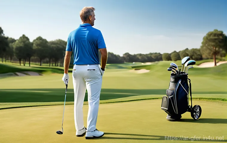 골프 레슨 후 고객 피드백 활용 - **Prompt:** A dynamic, realistic photograph of a male golf coach, approximately 40s-50s, dressed in ...